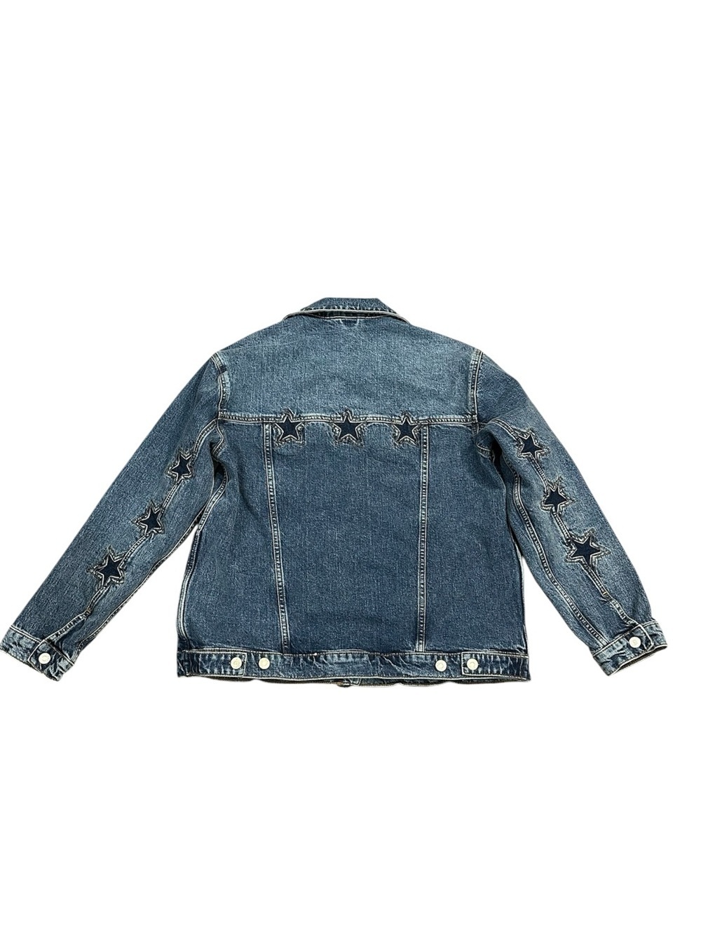 Rails Star Denim Jacket Grove Boyfriend Fit Medium Distressed Boho Western M - Picture 9 of 14